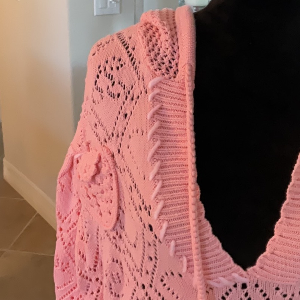LOveShackFancy hooded sweater, peach color, size XL - Picture 8 of 9